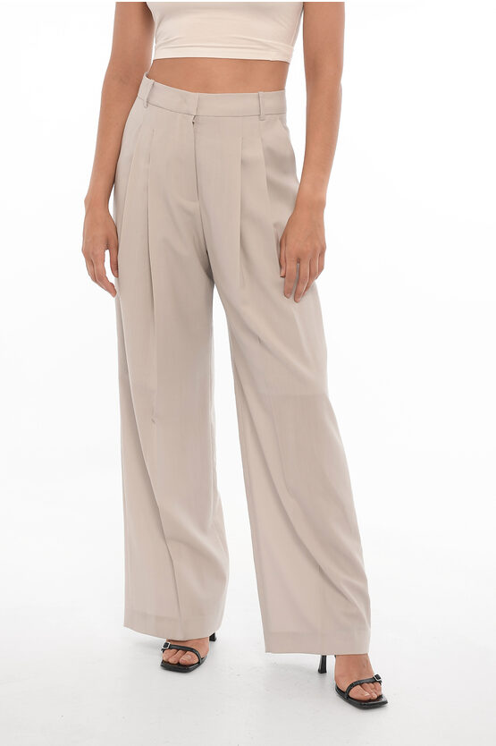 Shop Low Classic High Waist Double Pleated Pants