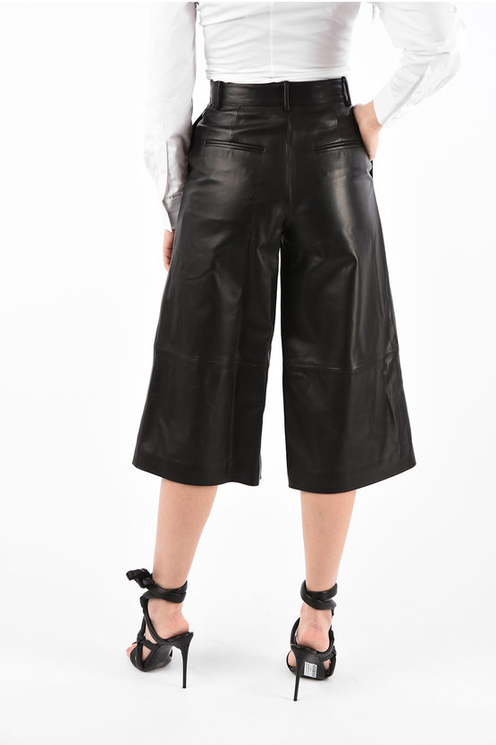 OffWhite High Waist Leather Gaucho Pants women Glamood Outlet