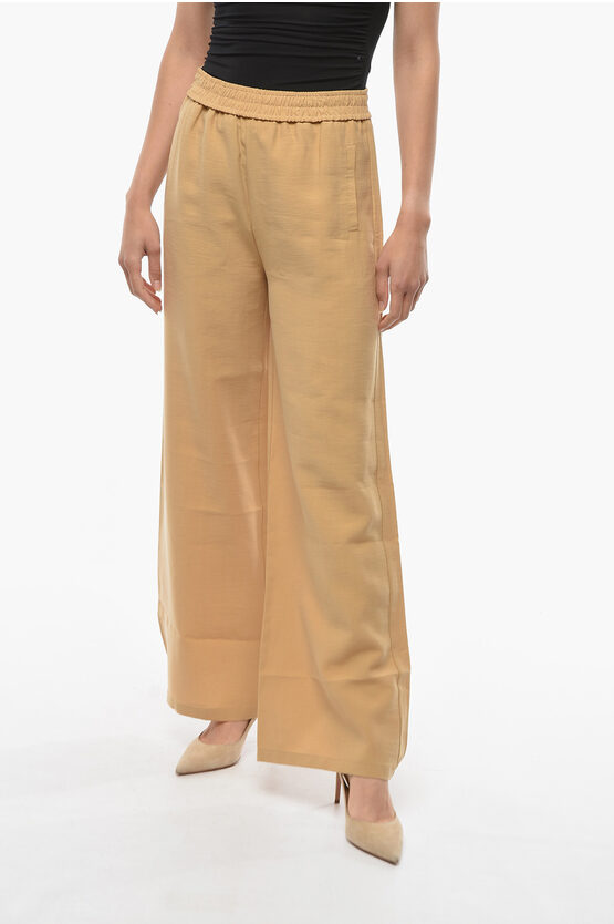 Rodebjer High Waist Mercier Palazzo Trousers In Brown