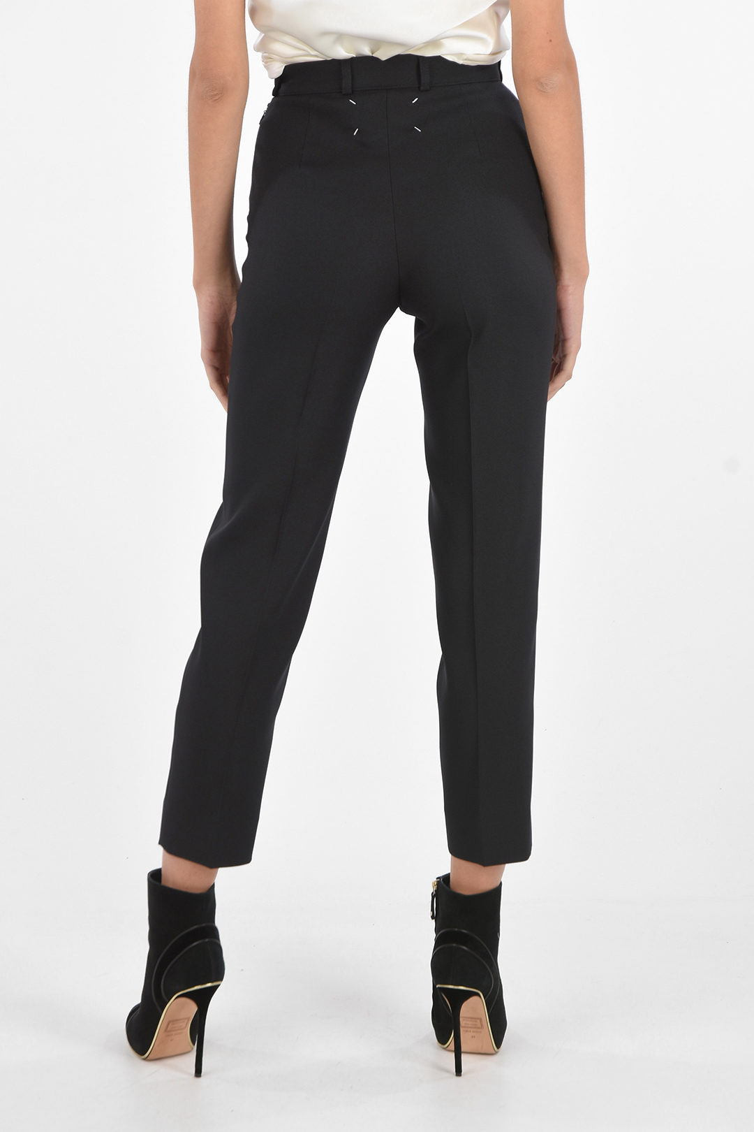 Maison Margiela High Waist Pants with Belt Loops and Zip Pockets