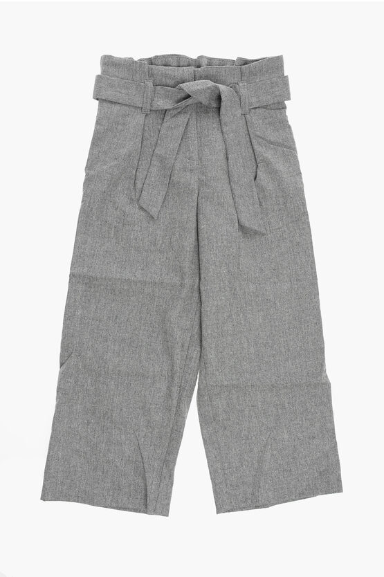 Bonpoint High Waist Pants With Belt In Gray