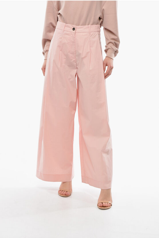 Nine In The Morning High Waist Petra Double Pleated Petra Pants In Pink