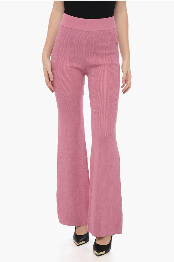 Shop Remain High Waist Ribbed Palazzo Pants