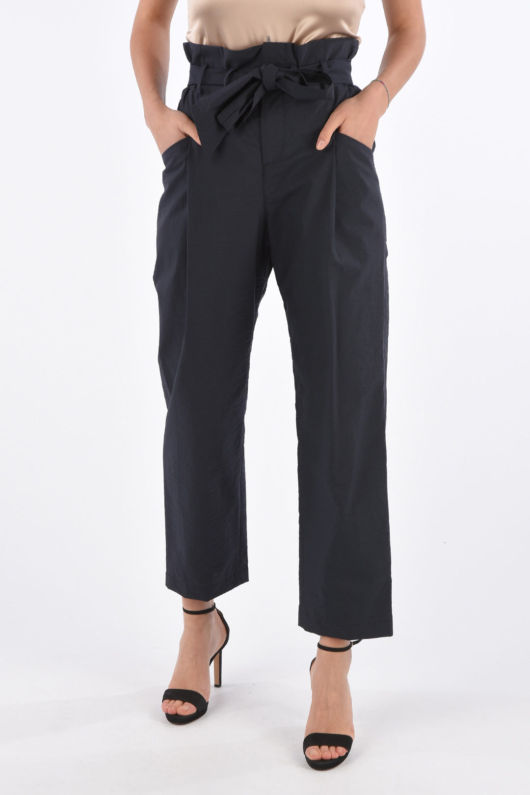 Brunello Cucinelli High Waist Single Pleat Pants with Belt women ...