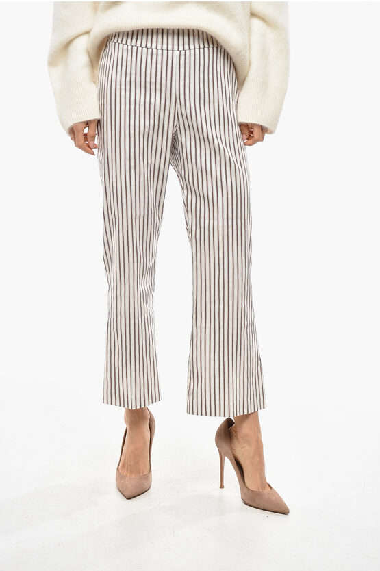 Avenue Montaigne High Waist Striped Pants In Multi