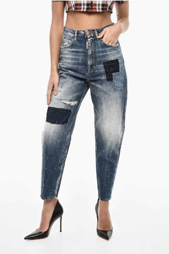 Dsquared2 High Waist Vintage Effect Jeans