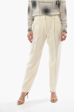 Double pleated store trousers sale