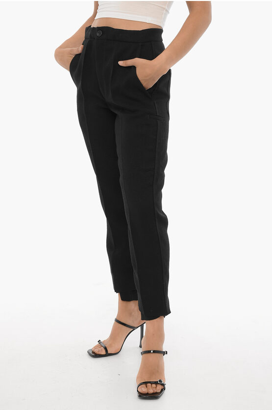 SETCHU HIGH WAIST VIRGIN WOOL STRAIGHT LEG PANTS 