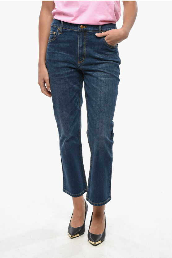 Tory Burch High Waist Wide Leg Jeans 21cm In Blue