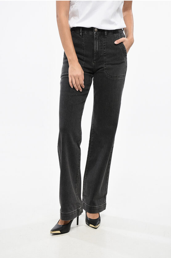 Apc High Waist Wide Leg Jeans 24cm Grösse 28 In Black