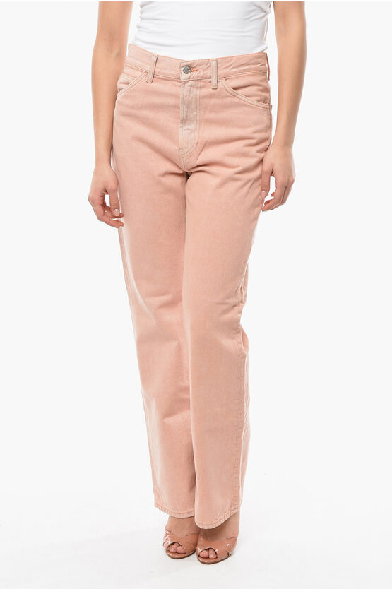 Acne Studios High-waisted 1977 Denims With Flared Leg And Logo Patch 22cm In Pink