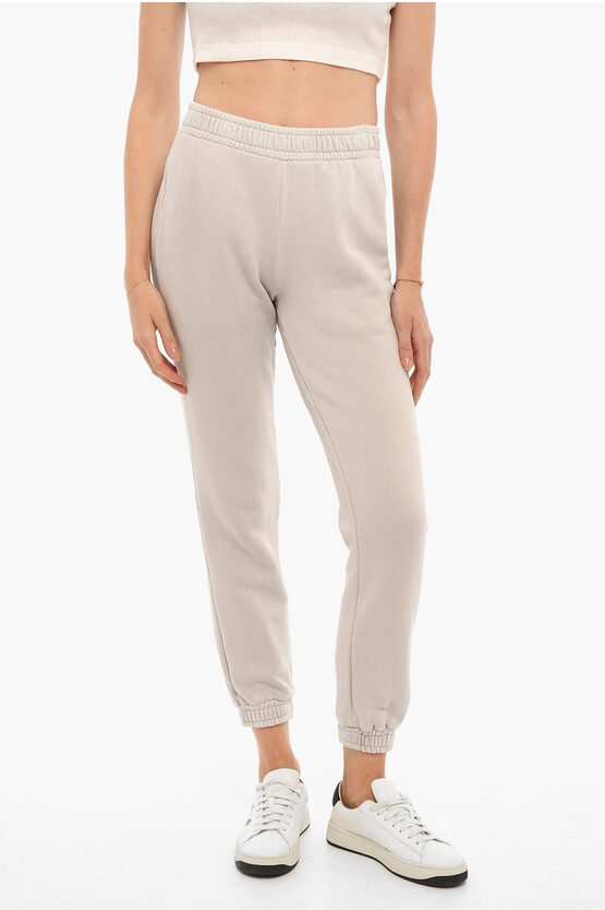 Cotton Citizen High-waisted Brushed Cotton Joggers In White