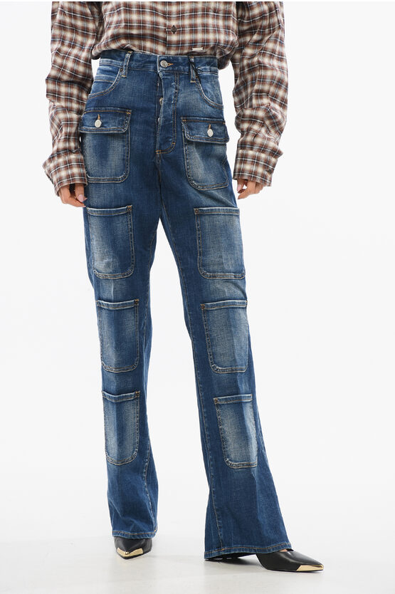 Dsquared2 High-waisted Cargo Denims 24cm