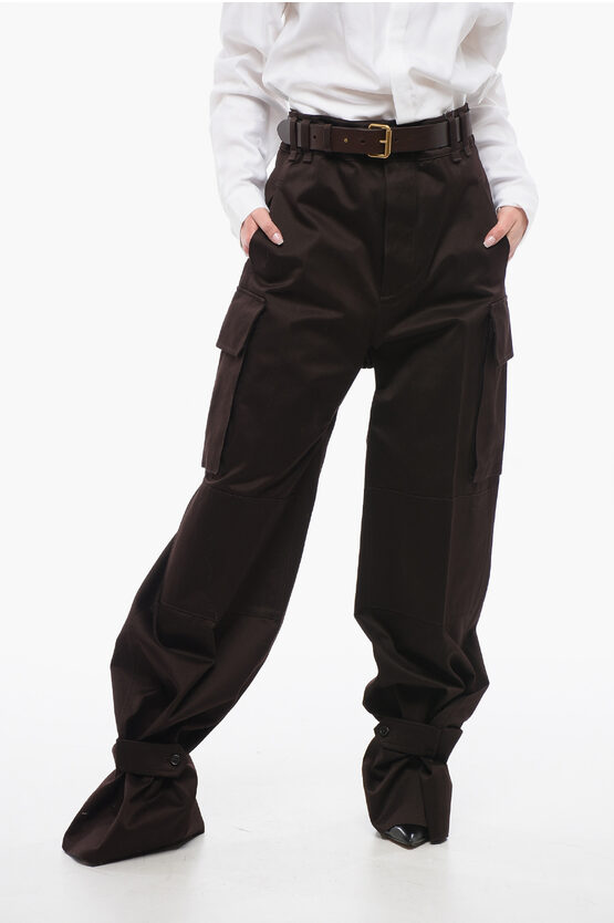Saint Laurent High-waisted Cargo Pants With Leather Belt