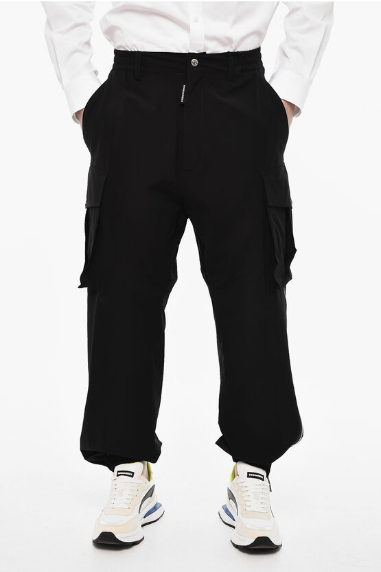 Dsquared2 High Waisted Cargo Pants With Zip Details