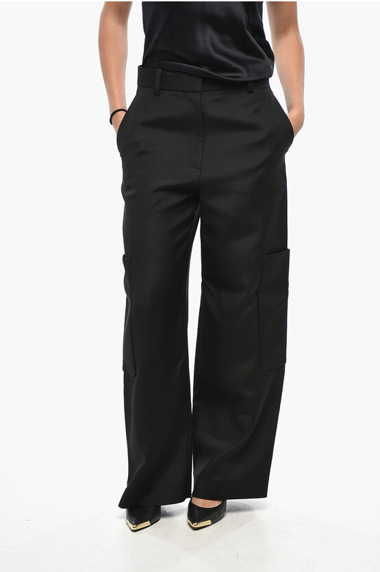 Khaite High-waisted Cargo Pants In Black