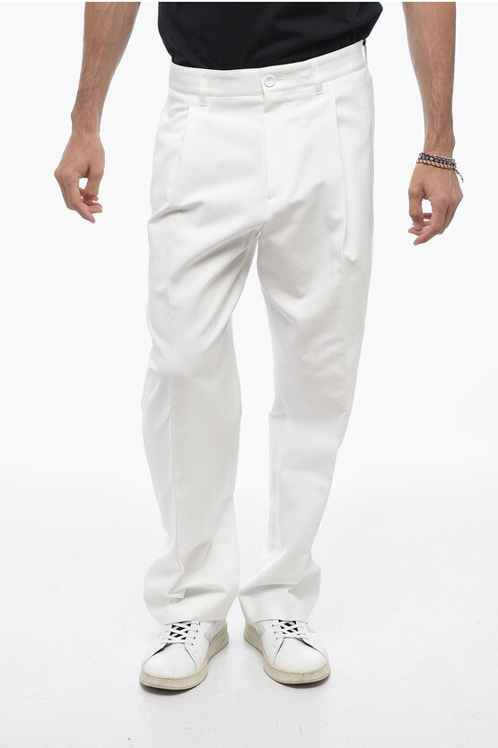 Shop Dior High-waisted Chino Pants With Front Pleats