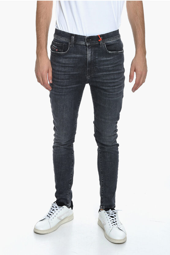 Diesel High-waisted D-amny Denims With Skinny Fit 15cm In Black