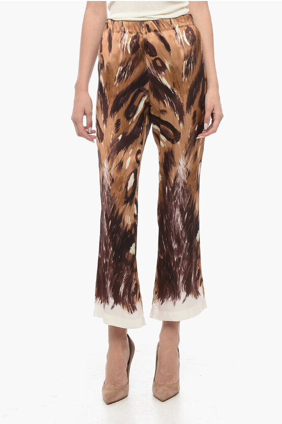 MARNI HIGH-WAISTED FLARED PANTS WITH GRAPHIC PRINT 