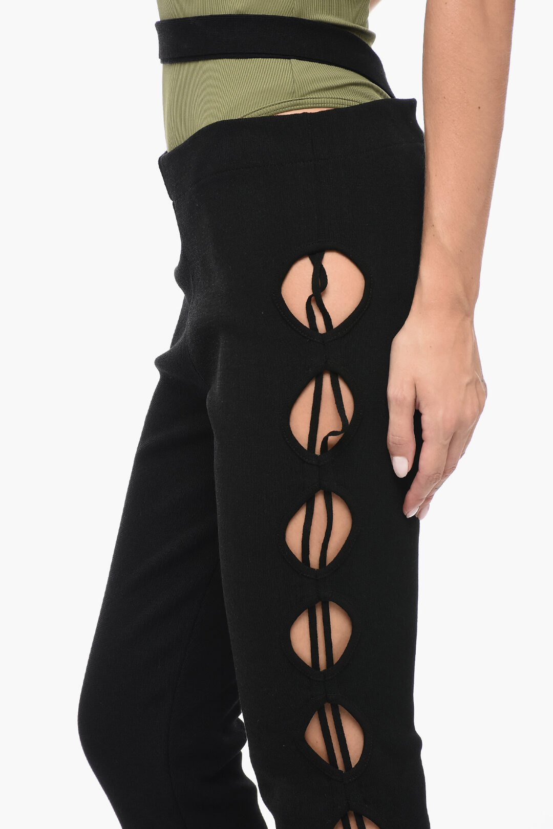 パンツ ANDREADAMO Ribbed flared trousers (ADPS23PA09947473 0473) Andreādamo Ribbed flared pants - Black | ADPS23PA099474730473