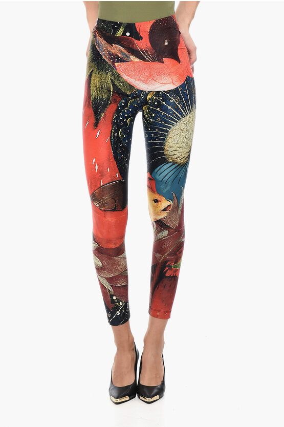 Alexander Mcqueen High-waisted Leggings With Graphic Print