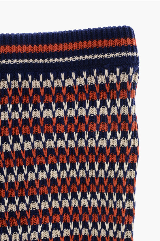 High-Waisted Lightweight Cotton Trousers with Elastic Waist