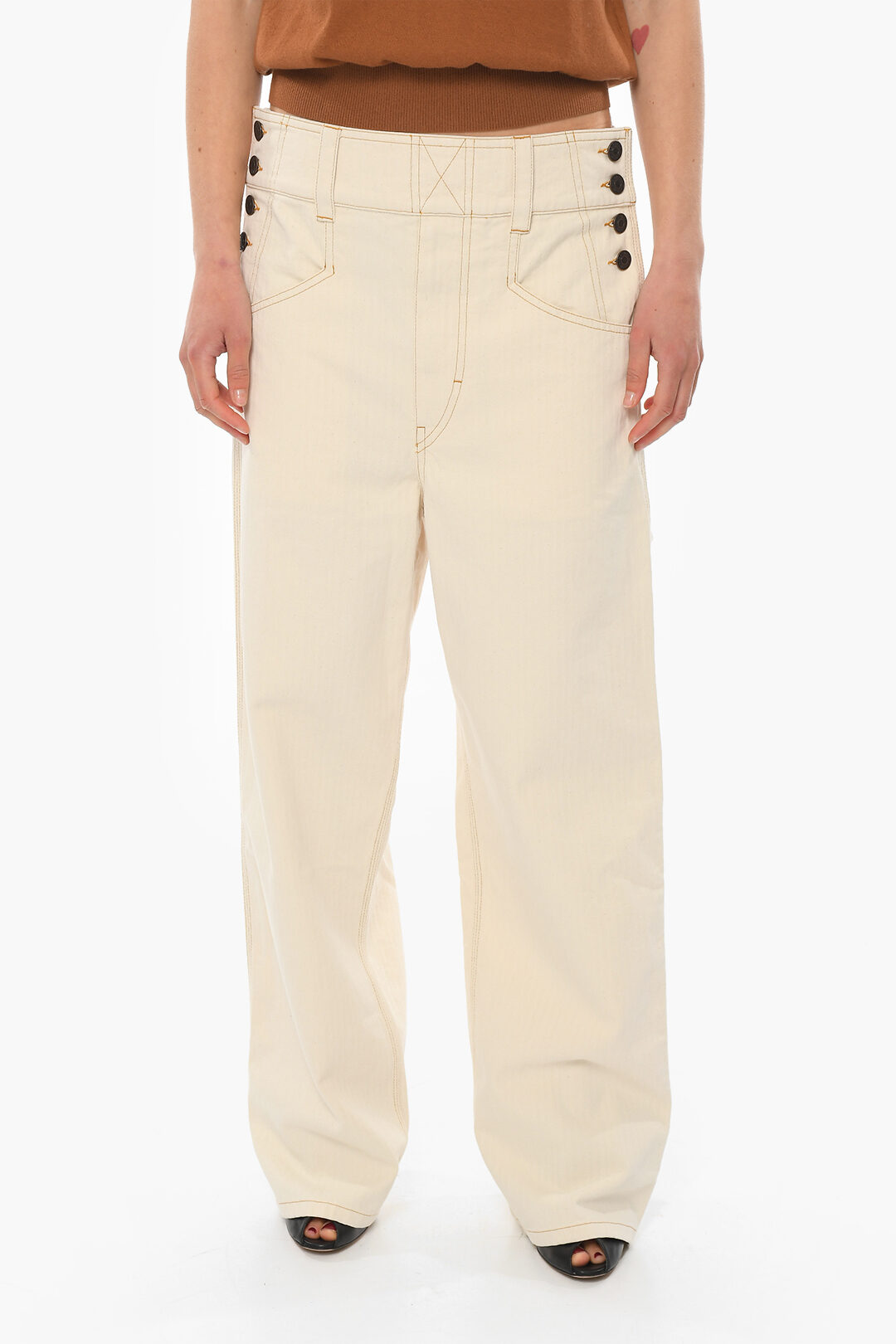 Isabel Marant High-waisted MYLER Wide-leg Denims with Side