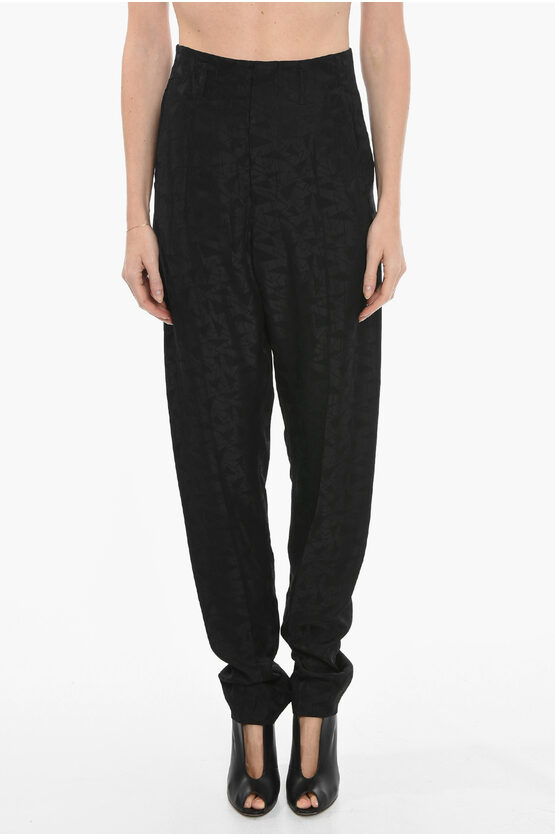 Isabel Marant High Waisted Pants With Allover Print In Black