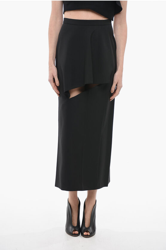 Alexander Mcqueen High-waisted Pencil Skirt With Cut Out Detail In Black