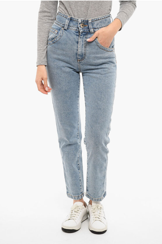 Opening Ceremony High Waisted Regular Fit Jeans In Blue