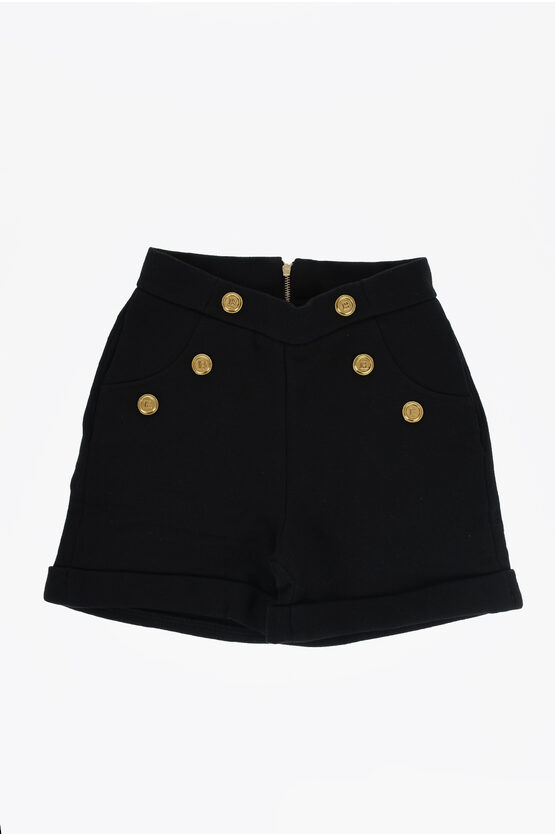 BALMAIN HIGH-WAISTED SHORTS WITH REAR ZIP