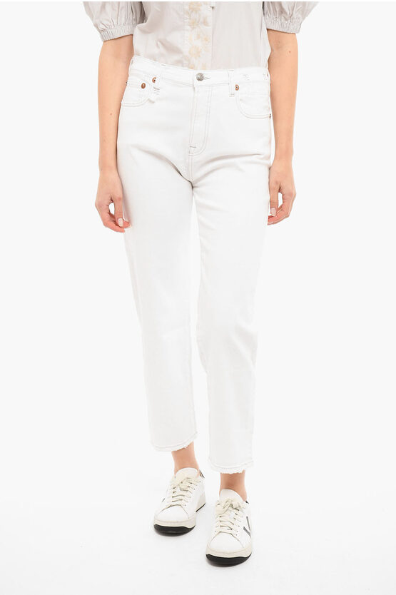 R13 High Waisted Slim Fit Shelley Jeans In White