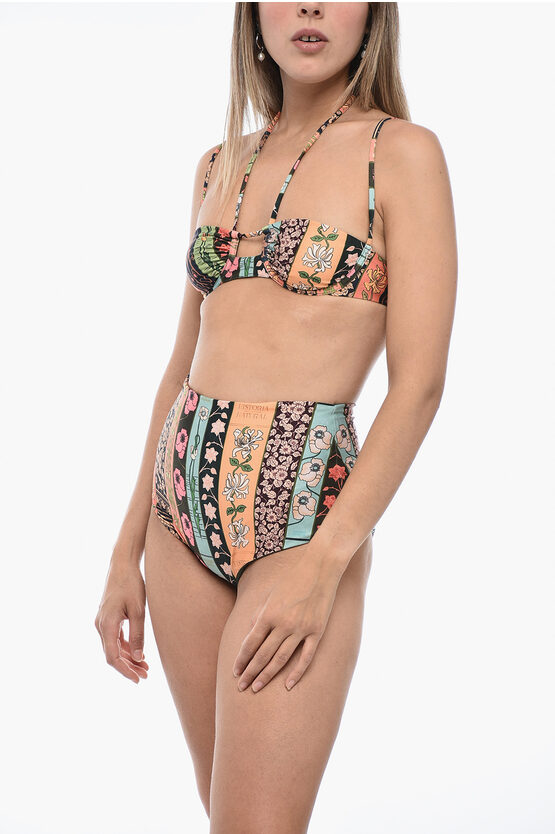 Shop Agua By Agua Bendita High-waisted Soya Geranio Bikini Set With Bralette