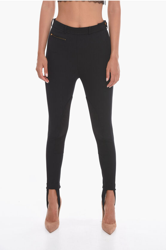 Tory Burch High-waisted Stirrup Trousers In Black