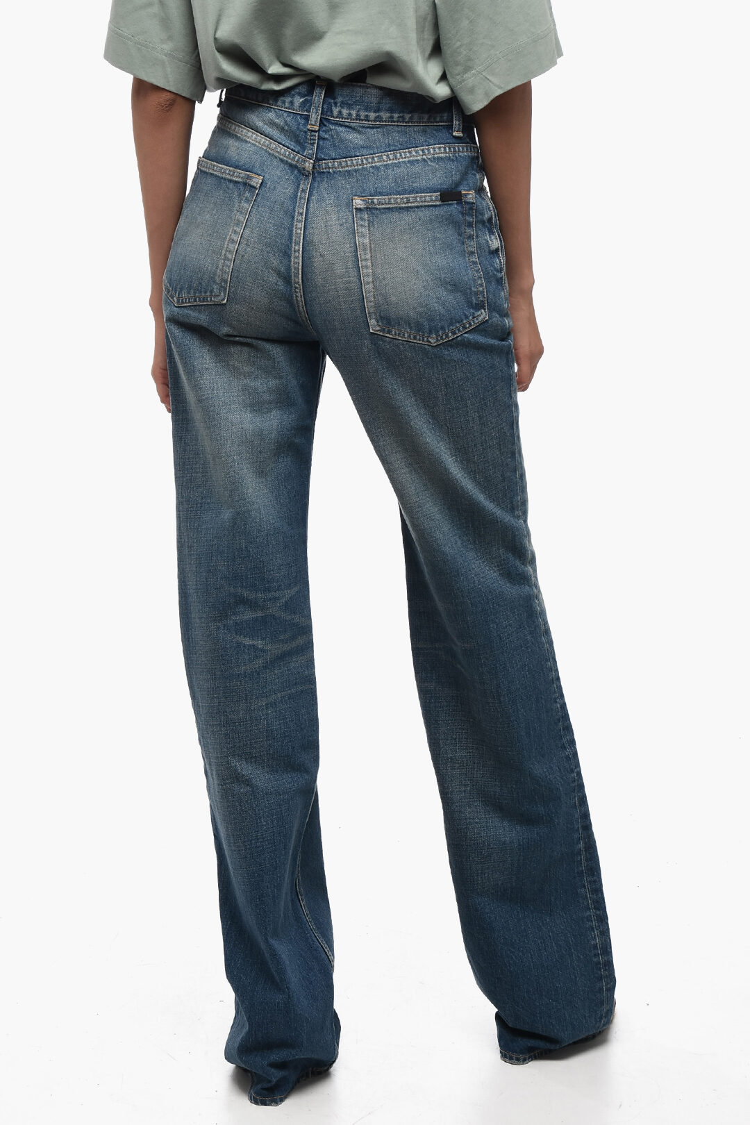 Saint Laurent High-waisted Straight Fit Denims 25cm women Saint Laurent High-waisted Straight Fit Denims 25cm women