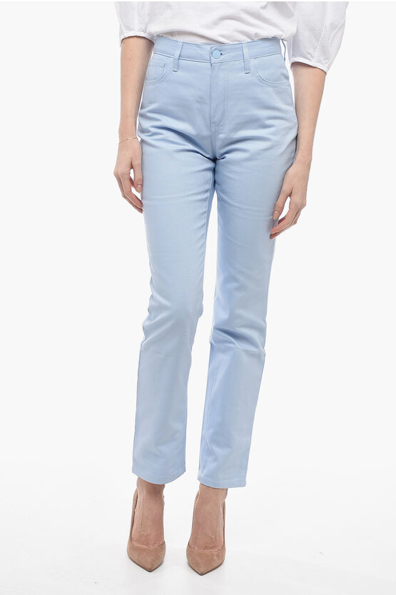 Raf Simons High Waisted Straight Fit Jeans In Blue