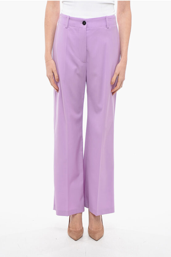 Patou High-waisted Straight Fit Trousers In Purple
