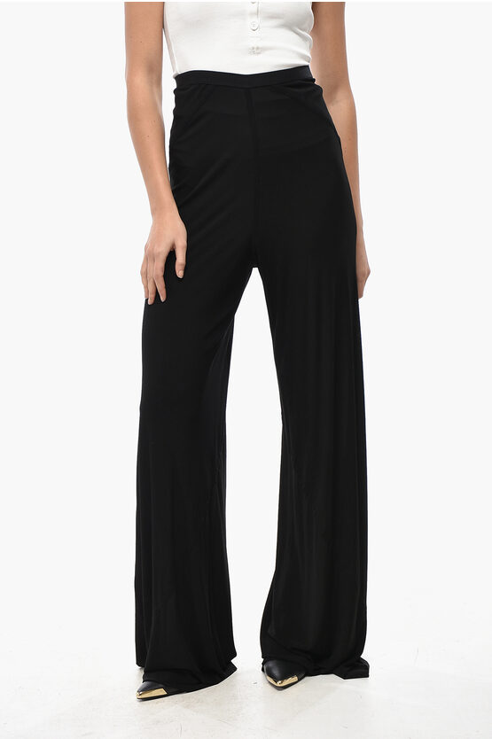Rick Owens High-waisted Stretch Fabric Palazzo Pants In Black