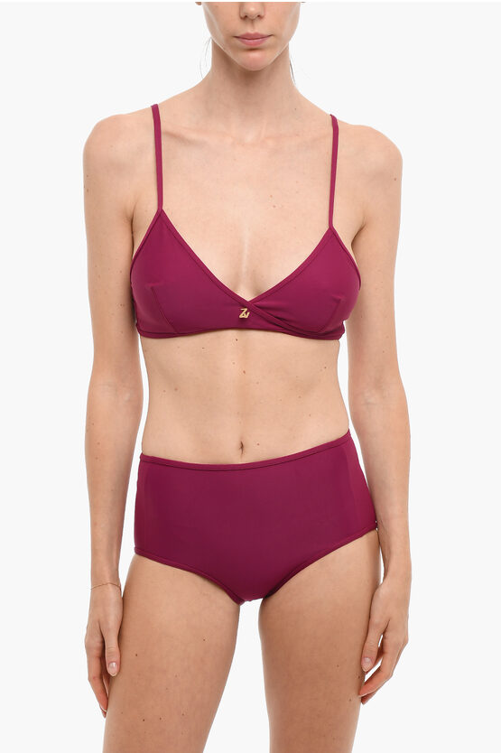 Zadig & Voltaire High-waisted Triangle Bikini In Purple