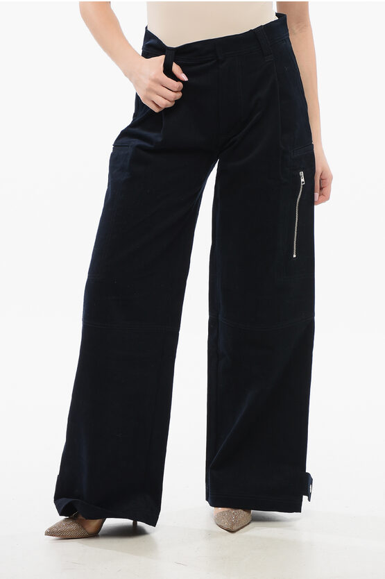 Ami Alexandre Mattiussi High-waisted Velour Pleated Pants In Black