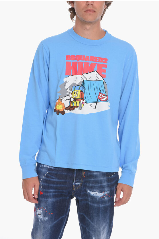 Dsquared2 Hike T-shirt With Graphic Print In Blue