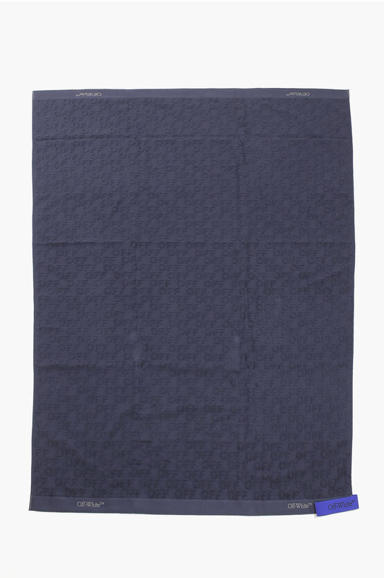 Shop Off-white Home All-over Embroidered Terry Cotton Towel