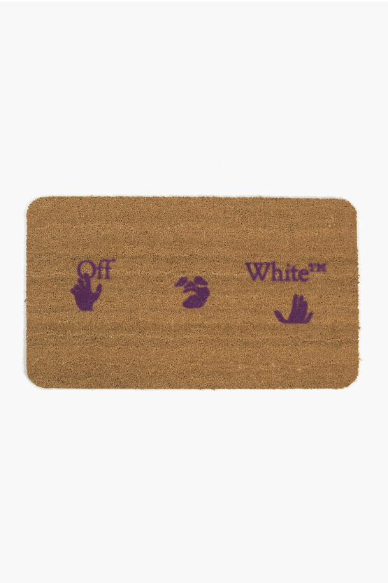 OFF-WHITE HOME COCONUT FIBER MAN SWIMMING LOGO DOORMAT 