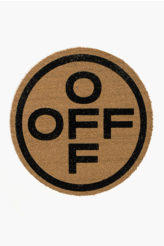 Shop Off-white Home Coconut Fiber Round Doormat With Contrasting Logo