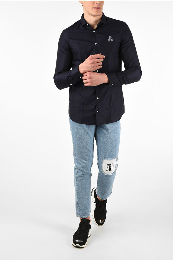 Philipp Plein HOMME camicia ricamo Teschio uomo Glamood Outlet