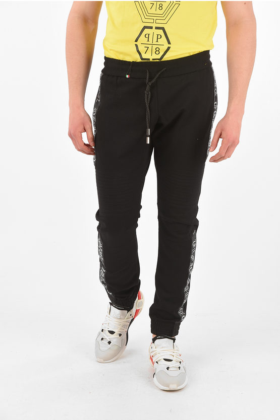 Philipp Plein Homme Drawstring Waist Octopus Jogger Trousers In Black