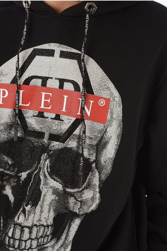 Philipp Plein HOMME felpa con teschio e cappuccio uomo - Glamood Outlet