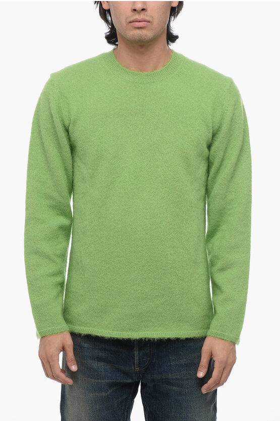 Shop Comme Des Garçons Homme Plus Crew Neck Mohair Blend Sweater