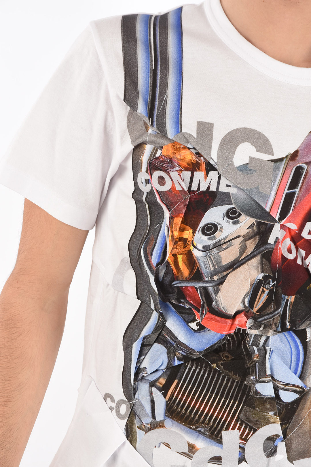 Comme Des Garçons HOMME PLUS Crewneck Deconstructured T-shirt with