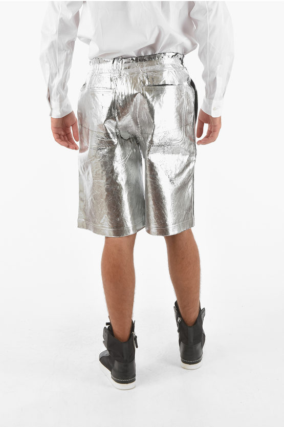 Comme Des Garçons HOMME PLUS Metallic Faux Leather Shorts men